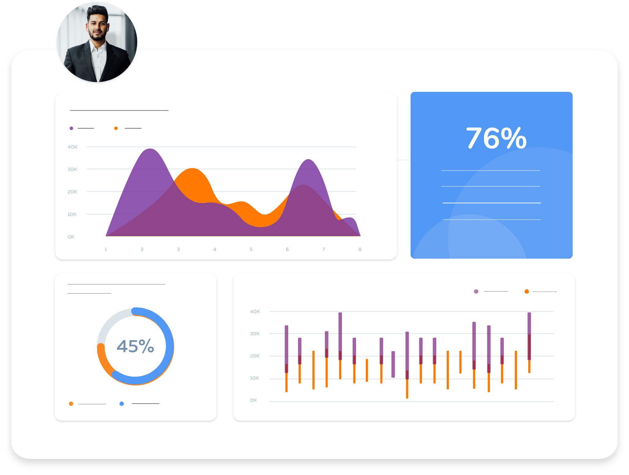 Vector illustration of monitoring asset and report on it.