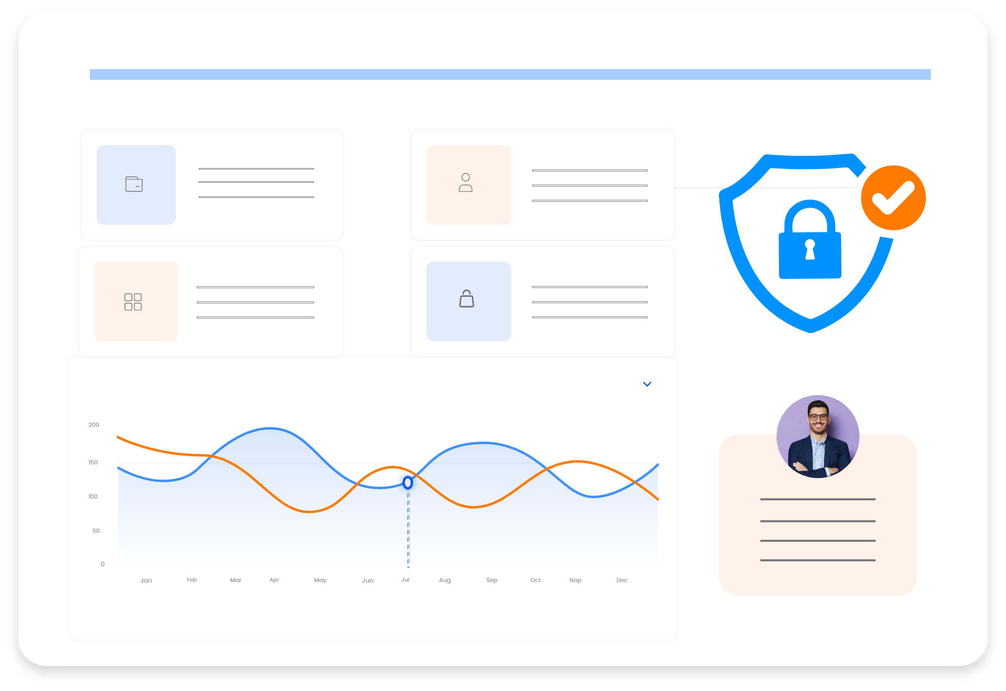 Vector illustration of data protection from employees.