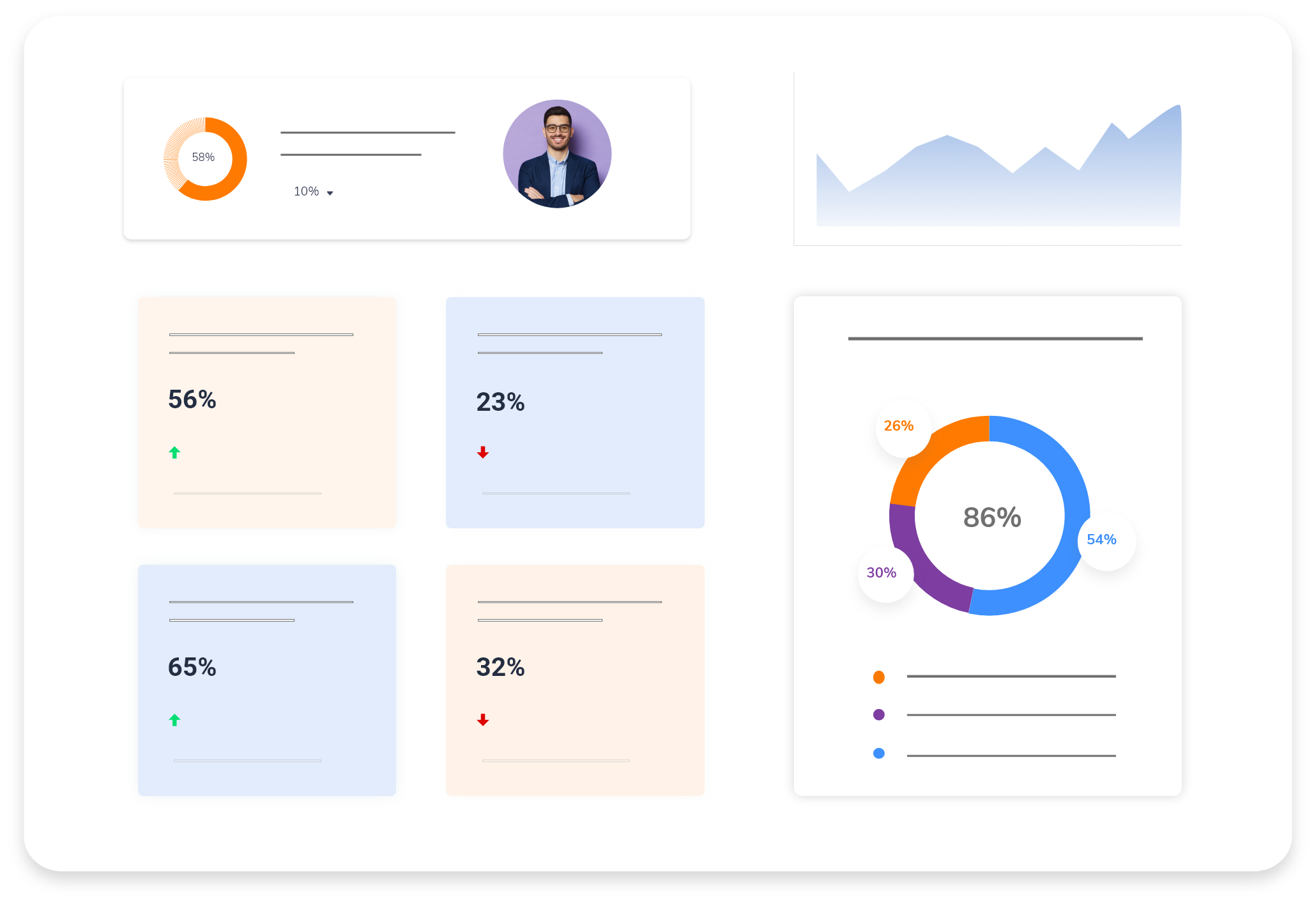 Vector illustration of a team productivity report.