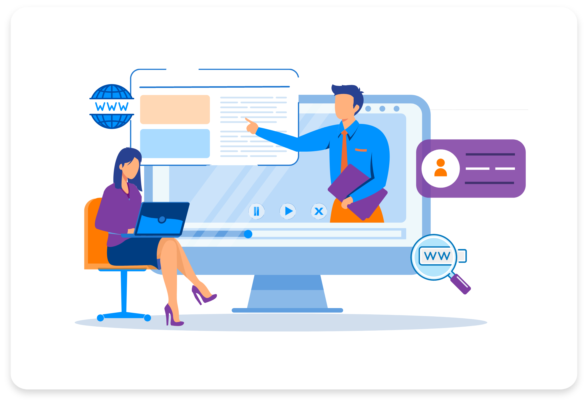 Vector illustration for tracking webpage access in a team.