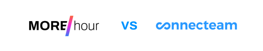 The image shows the MORE/hour in comparison to Connecteam.